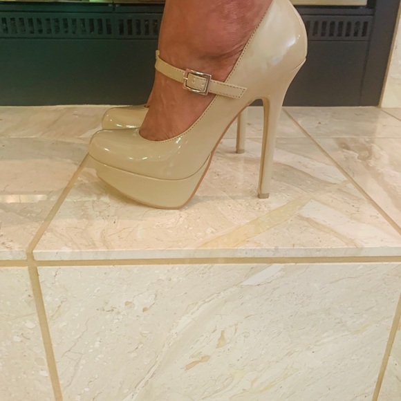 Cathy Jean Mary Jane Platform Heels - Nude - Picture 3 of 10